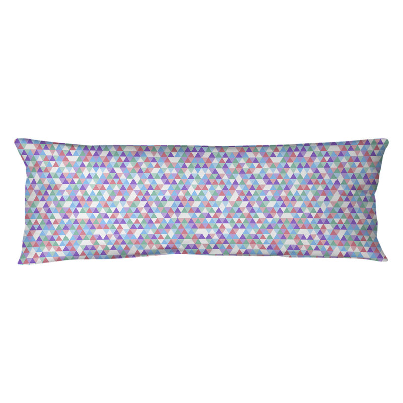 Coussin Triangle, Bourre en polyester, Bleu / Rose, Molleton moelleux