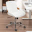 Home Office Chair - Upholstered Faux Leather Back Desk Chair, Ergonomic Executive Chair with Lumbar Support-389469676