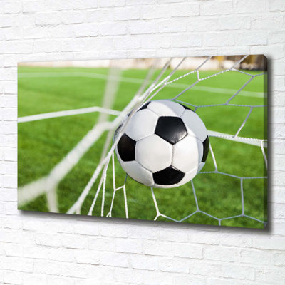 Ball In The Goal - Wrapped Canvas Print