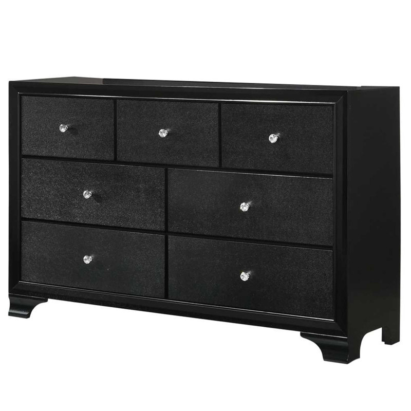 Commode double 5 tiroirs Millerville, Black