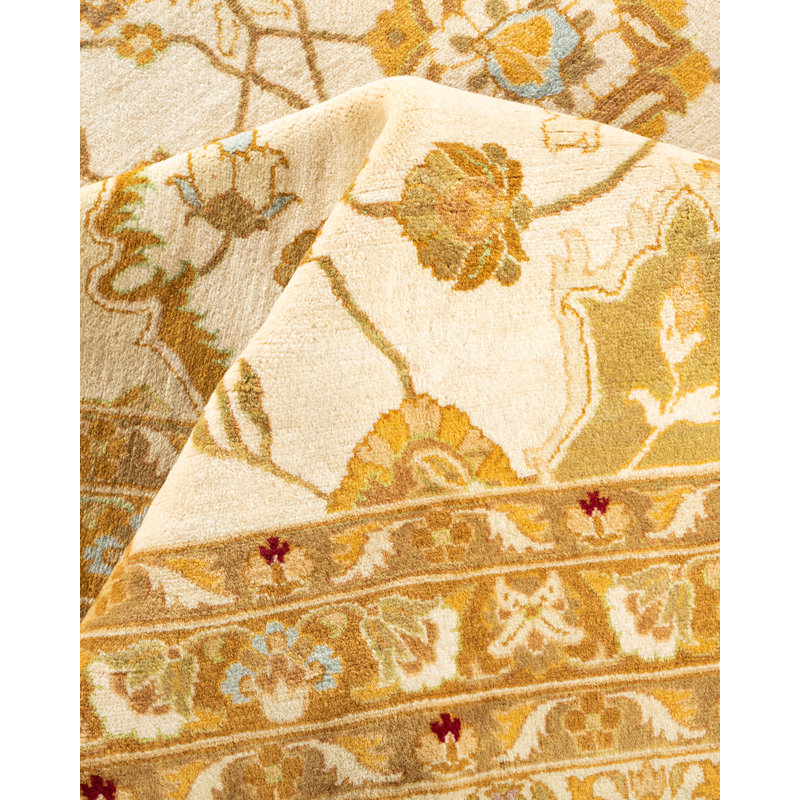 One-of-a-Kind 10' 2" X 13' 9" 2000s Wool Area Rug in Ivory