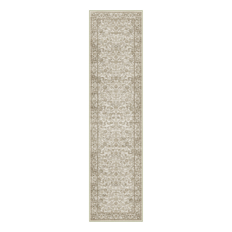 Kitty Machine Washable Oriental Area Rug With Non-Slip Backing, Runner 2' x 8', Brown