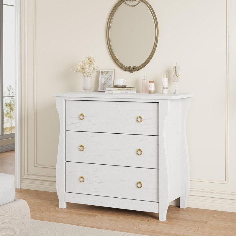 Chest of 3 Drawers, White