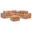 Canapé modulaire orange de 107 po avec méridienne Boucle