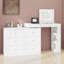 Table de rangement avec miroir, plateau de table rabattable, 7 tiroirs, 9 compartiments et 3 tablettes-1821043623