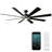 Aura 8 - Blade Indoor/Outdoor Smart Ceiling Fan with Adjustable CCT 2700K-3000K-4000K-5000K LED Light Kit and Remote Control Included, Works With Alexa and iOS or Android App-82987251-95848637