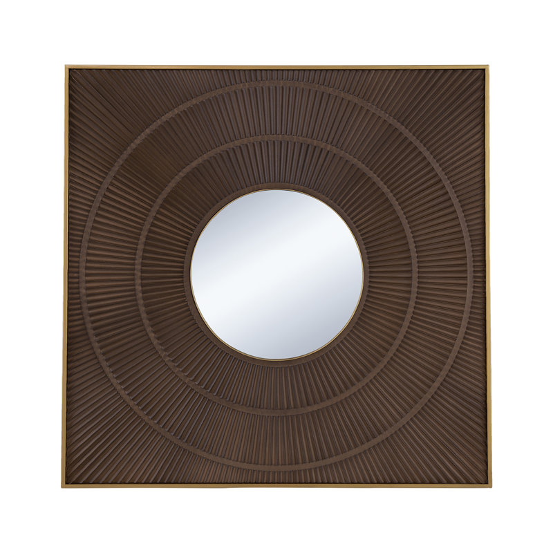 Miroir carré 40 "x 40", Brun