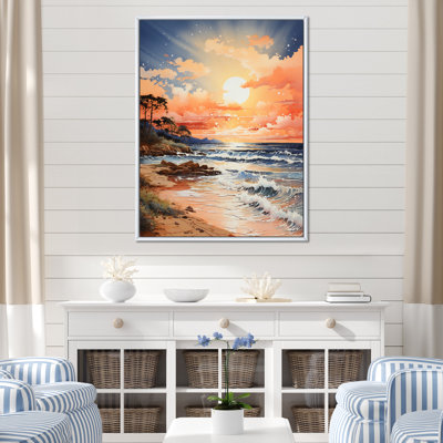 «Beach Sunkissed Sands Pointillism II», reproduction sur toile