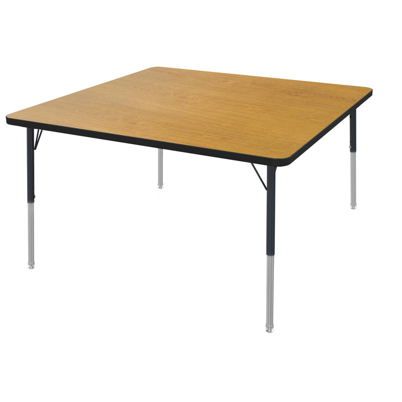 Table d'activité pour tout-petits ajustable MG, H 24 po x L 48 po x l 48 po, Noir, Chêne solaire