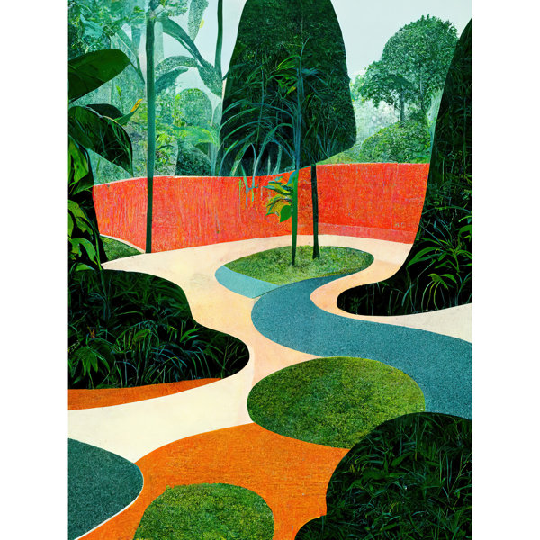 Wee Blue Coo Midcentury Style Garden Abstract Jungle - Print | Wayfair ...