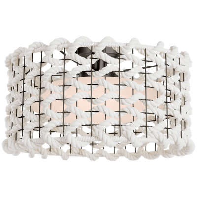 Catania 17" Flush Mount With Cream Braided Rope