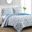 Ensemble de courtepointe réversible 100% coton blanc / bleu Enzyme-240058642