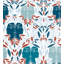 The Wall - Jean Cocteau Floral Wallpaper Double Roll-74864029