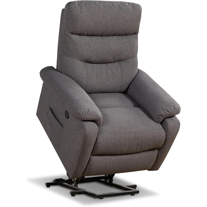 Fauteuil inclinable contemporain avec revêtement en tissu gris