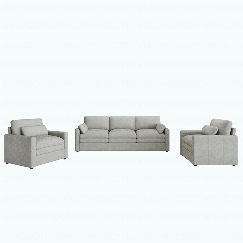 Ensemble de canapé rembourré Cozy, Gris clair