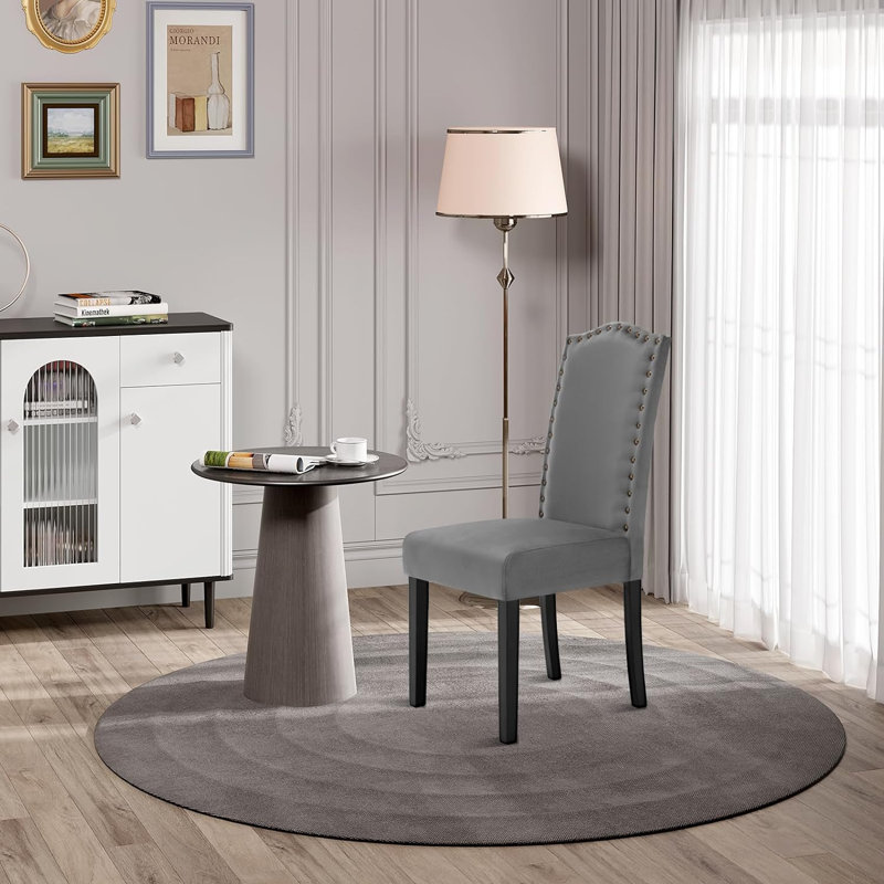 Morgandale 49 cm H Parsons Chair, Dark Grey PU