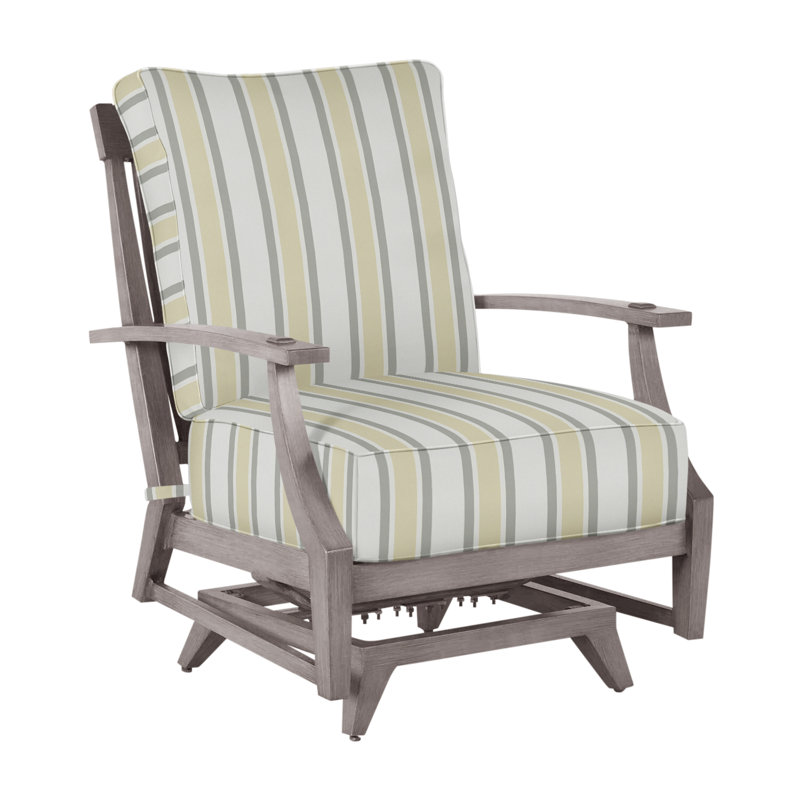 Croquet Patio Chair with Cushions, Welt, Oyster, Natural White