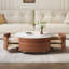 Table basse moderne avec dessus en pierre frittée avec roulettes et 2 tiroirs, 29,5-822091546