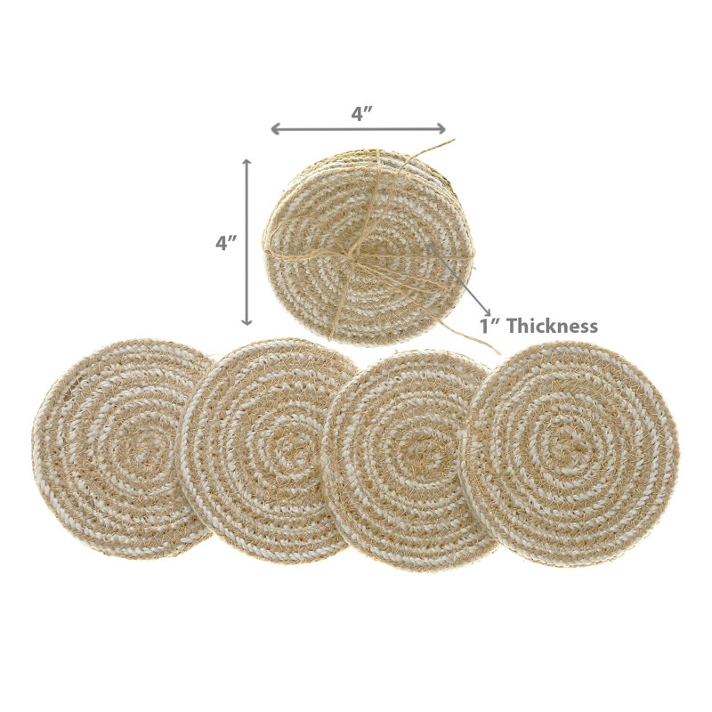 Ensemble de sous-verres ronds en coton 4 pièces Ih Casadecor