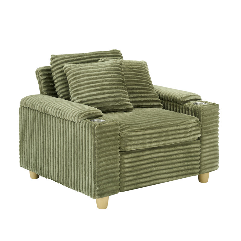 Canapé confortable avec plusieurs accessoires et options de rangement, Polyester vert