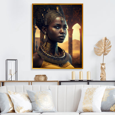 " African American Queen With Traditional Jewelry II "