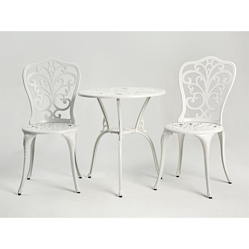 Ensemble bistro 3 pièces pour patio extérieur, White