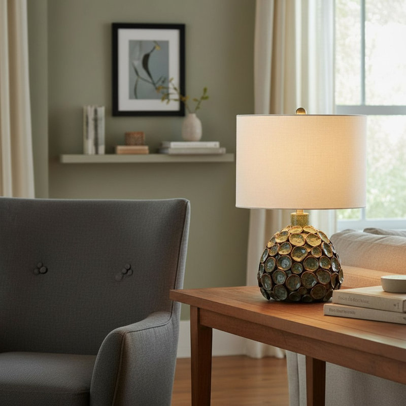 Ceramic Table Lamp, Grey