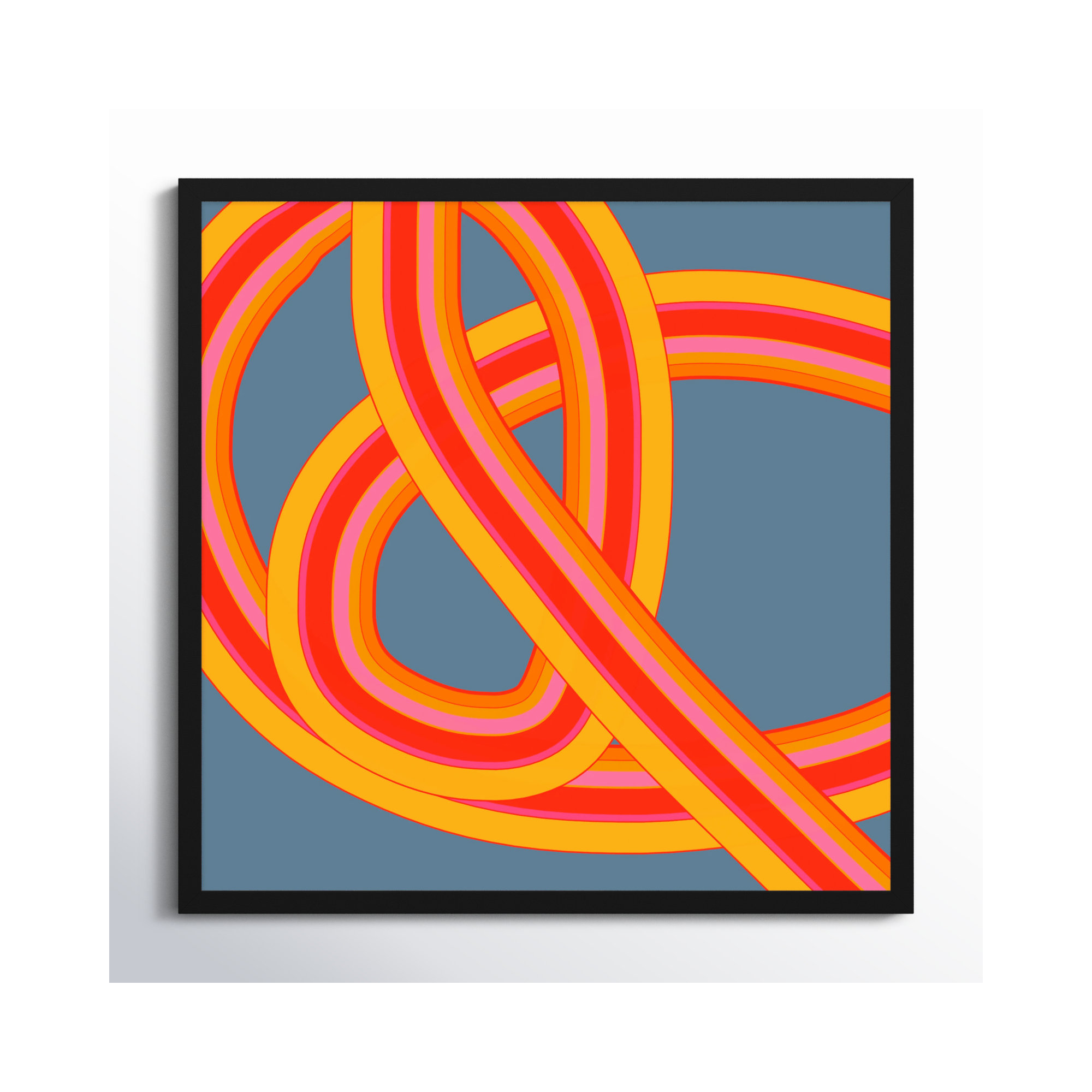 Twist Series I Hawaiian Twist by Jacques Pilon - Picture Frame Graphic Art, 30" H x 30" W x 1.25" D, Black