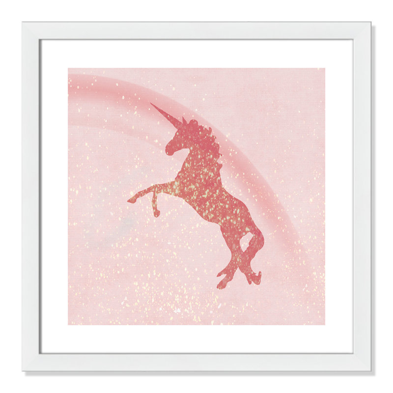 Paillettes licorne 2, H 22,5 po x l 22,5 po x P 0,63 po, Cadre blanc