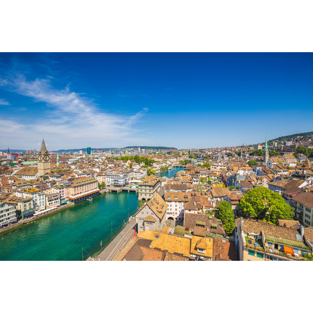 Leinwandbild Zurich with River Limmat von Bluejay