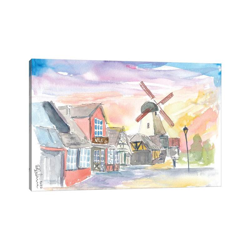 Solvang Main Street Danish Feelings In California by Markus & Martina Bleichner - Wrapped Canvas Gallery-Wrapped Canvas Giclée