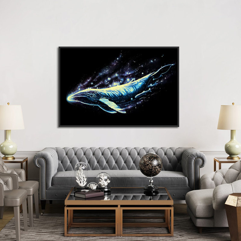 «Voyager II», impression sur toile, H 18 po x l 26 po x P 1,5 po, Toile avec cadre noir, Pas de tapis