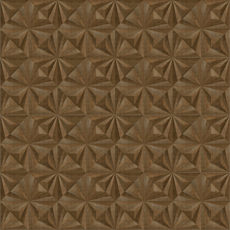 Drapeado 23" x 23" 3D Textured Porcelain Wall Tile, Copper Brown