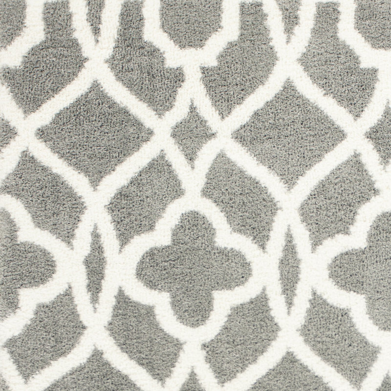 Tapis gris / ivoire tissé à la machine Harry-George, Rectangle 5 pi 3 po x 7 pi 7 po