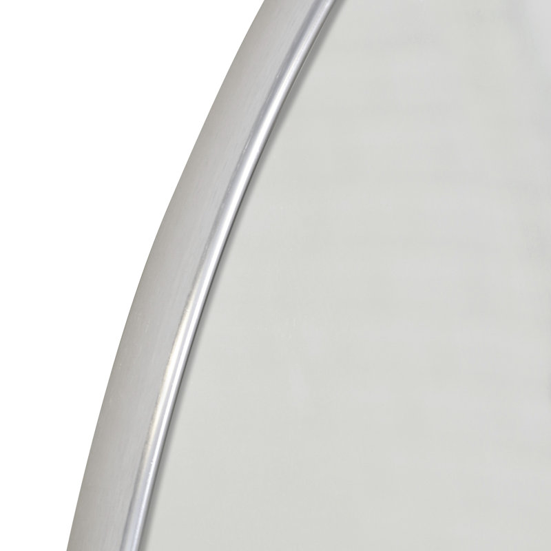 Miroir mural rond 42 po Ridenour, Argent argent