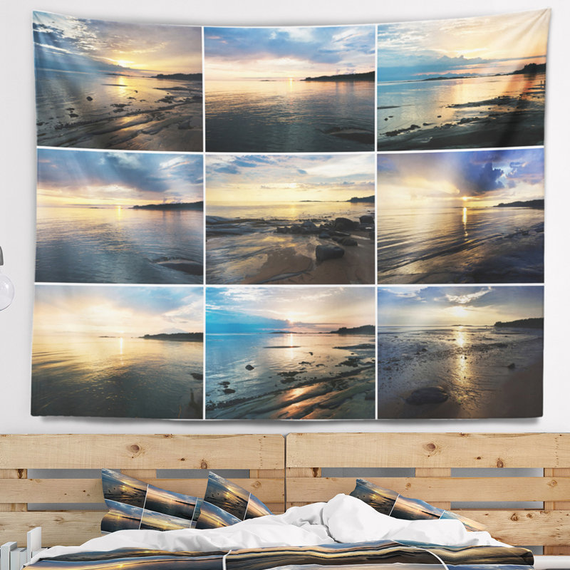 Tapisserie paysage paysage coucher de soleil, H 68 po x l 80 po