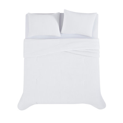 Textured Waffle Weave Comforter Set