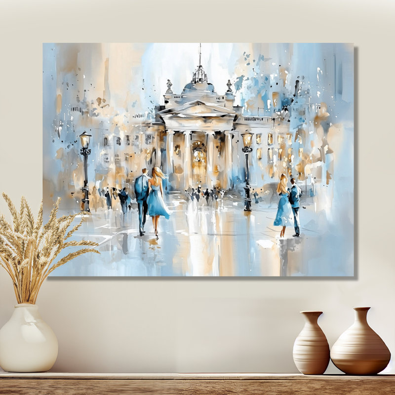 «Watercolor Dublin Castle In 1950S I - Cityscapes», impression sur métal, H 12 po x l 20 po