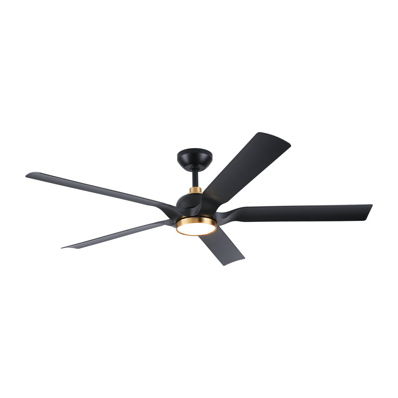 60'' Smart Ceiling Fan With 5 Blades,remote And App Control Led Light