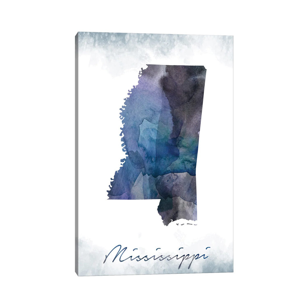Mississippi State Bluish by WallDecorAddict - Wrapped Canvas Gallery-Wrapped Canvas Giclée
