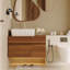 Meuble-lavabo suspendu simple de 80 cm (31,5 pouces) avec lavabo, dessus en bois durable et rangements organisés