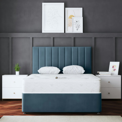  Upholstered Panel Divan Bed with Headboard