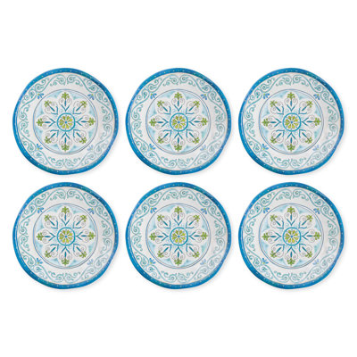 6-Piece Jewel Medallion 11" Melamine Plate