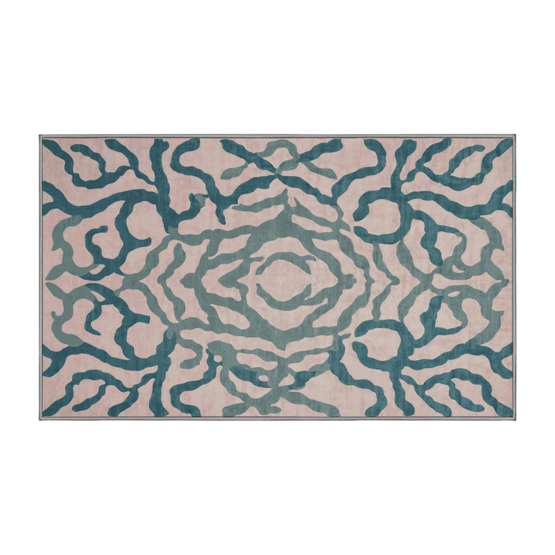 Machine Washable Gray Area Rug, Rectangle 6' x 9'