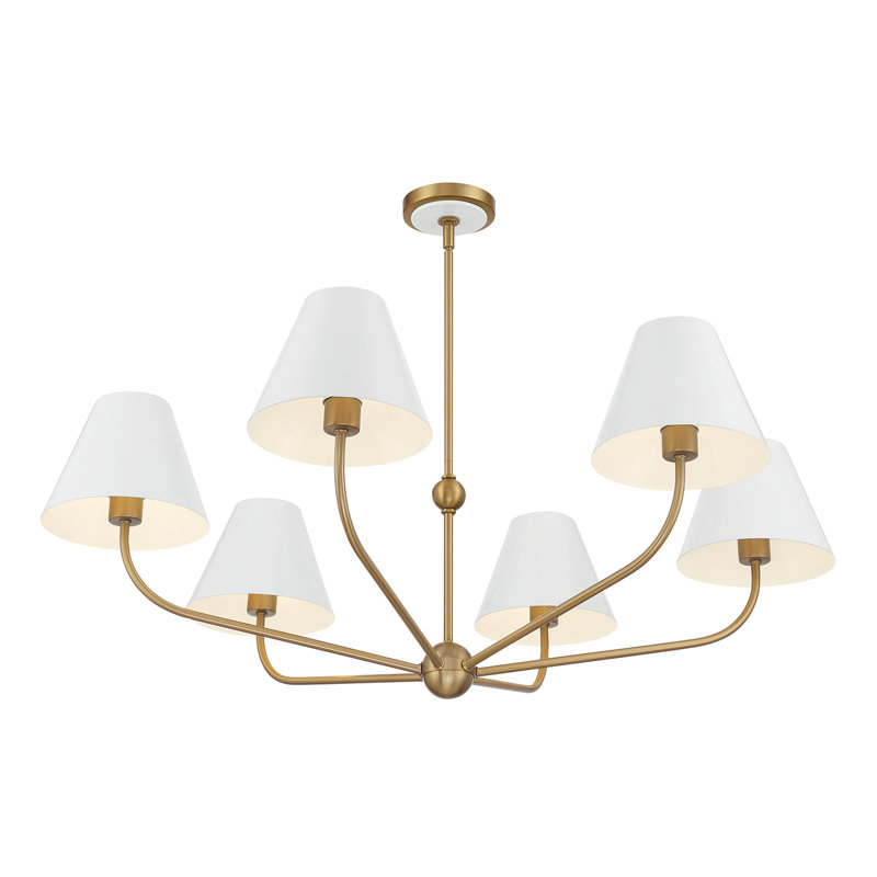 Lustre vibrant Augustina, Blanc, 6, H 14,25 po x l 40 po x P 40 po