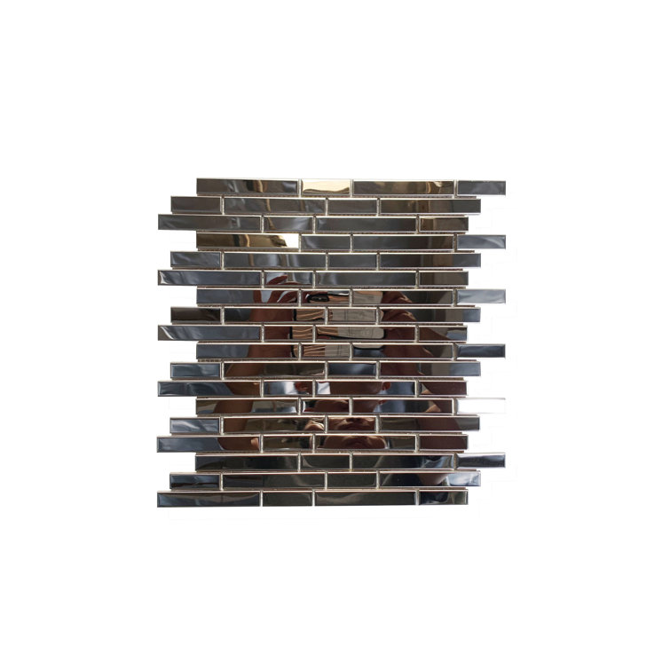 0.62" x 4" Metal Linear Mosaic Tile