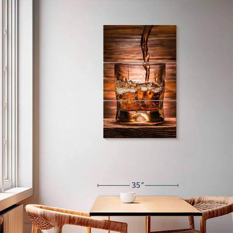 Whiskey Poured On Glass, 57" H x 36" W