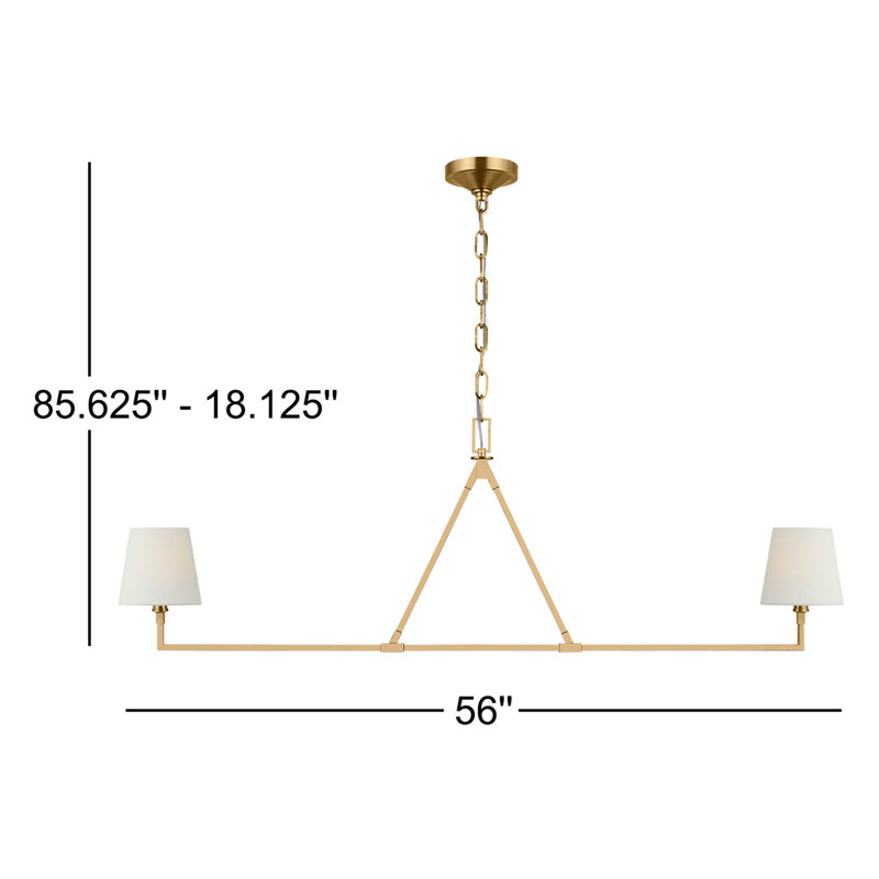 Perth 2 - Light Chandelier, Burnished Brass