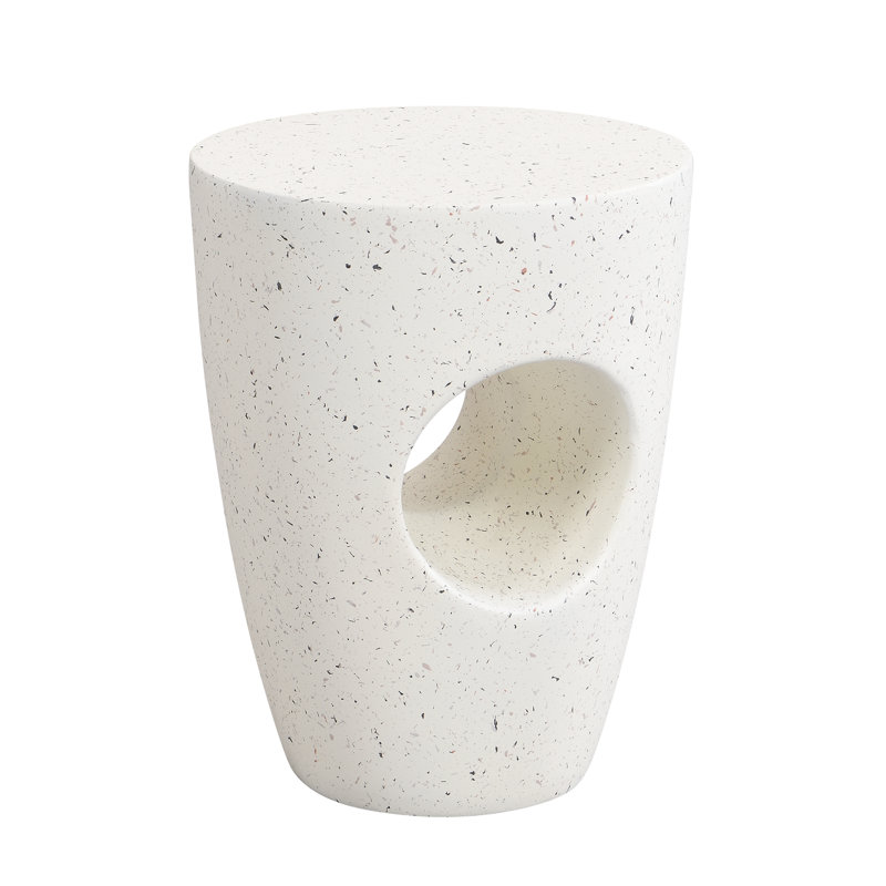 Table d'appoint en béton de style moderne, pour patio extérieur, légère et résistante aux intempéries