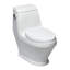 Toilette allongée monopièce en céramique siphonique simple 1,28 GPF (siège inclus)